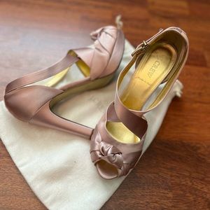 J. Crew Satin platform sandals; sz9.5